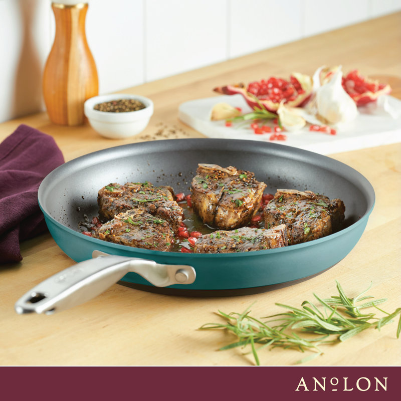 Anolon Achieve Hard Anodized Nonstick Frying Pan / Skillet, Teal, 12"