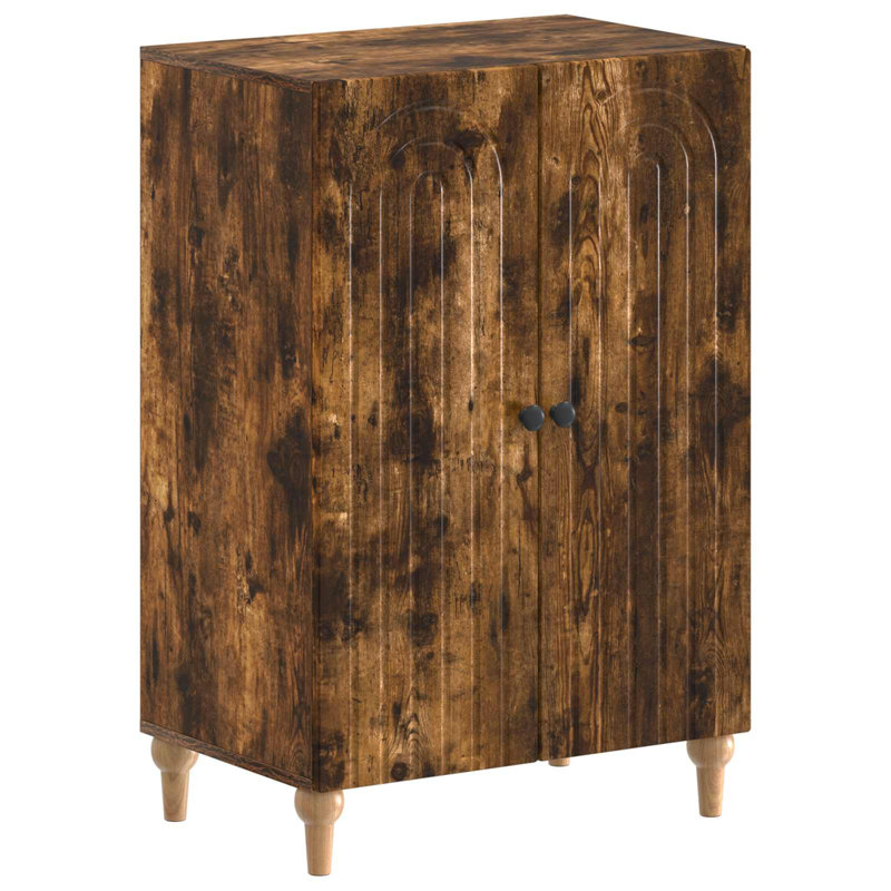 Shoe Storage Cabinet, Smoked Oak