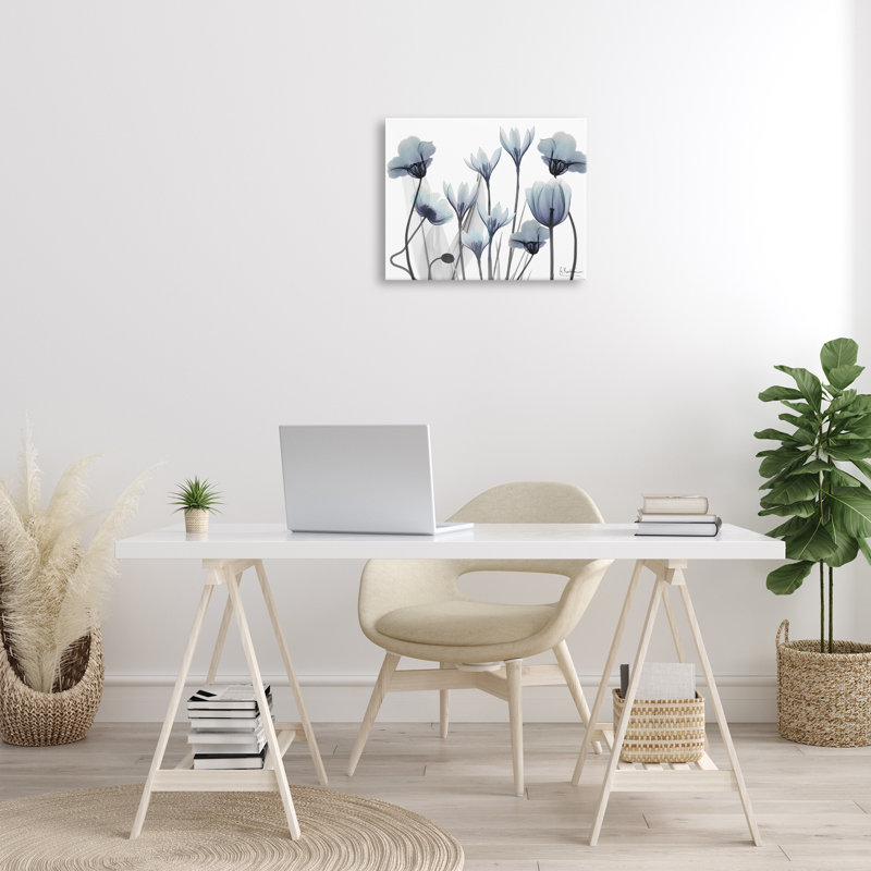 Toile délicate à fleurs mélangées chic, design par Albert Koetsier, H 16 po x l 20 po