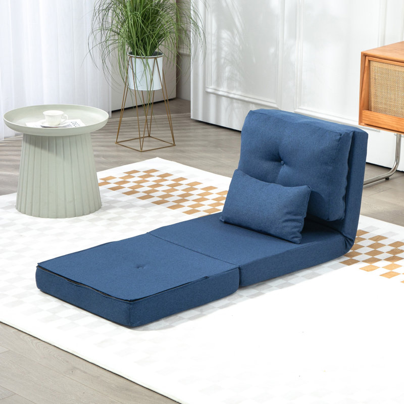Fauteuil convertible convertible pour le salon, Lin bleu foncé