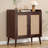 Sideboard Buffet Cabinet with Storage, Bar Liquor Cabinet with Rattan Decorated Doors, Credenza Console Tablefor Dining Room, Living Room,Hallway,Walnut-1773210016