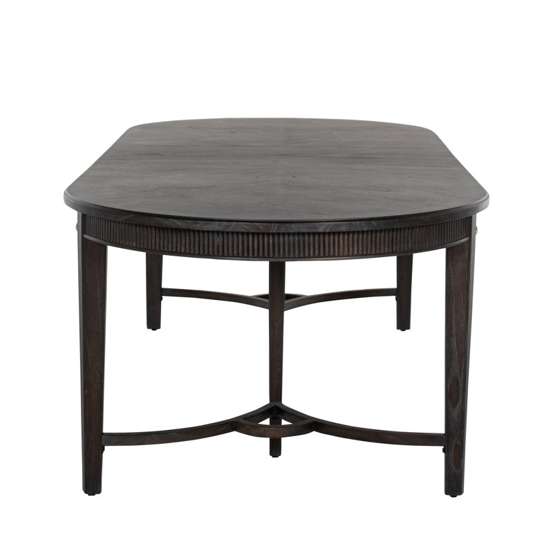 Whitlock Extendable Solid Wood Dining Table, Cerused Forest Black