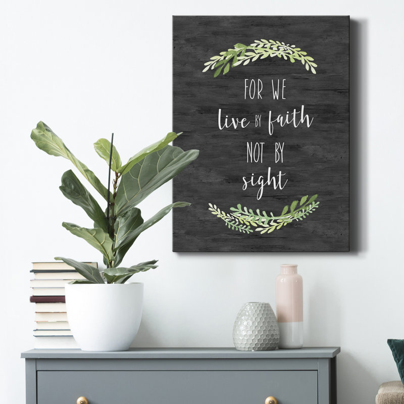 «Walk by Faith», reproduction d'art textuel sur toile tendue, H 12 po x l 8 po