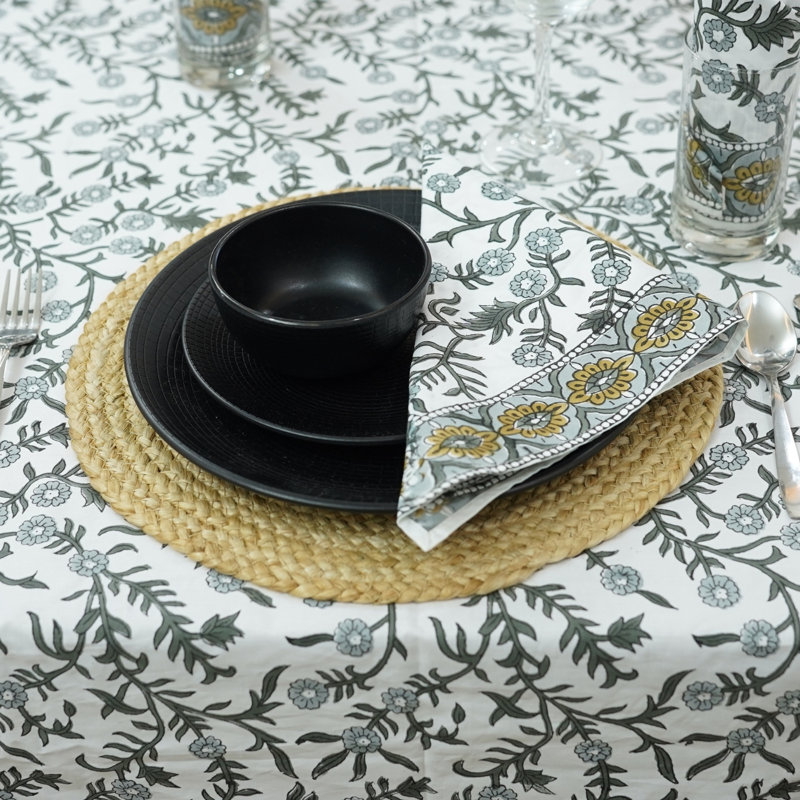 Fabdivine 18X18 Inch Designer Napkins, Perfect Blend of Style & Utility- Shehjan, Gray