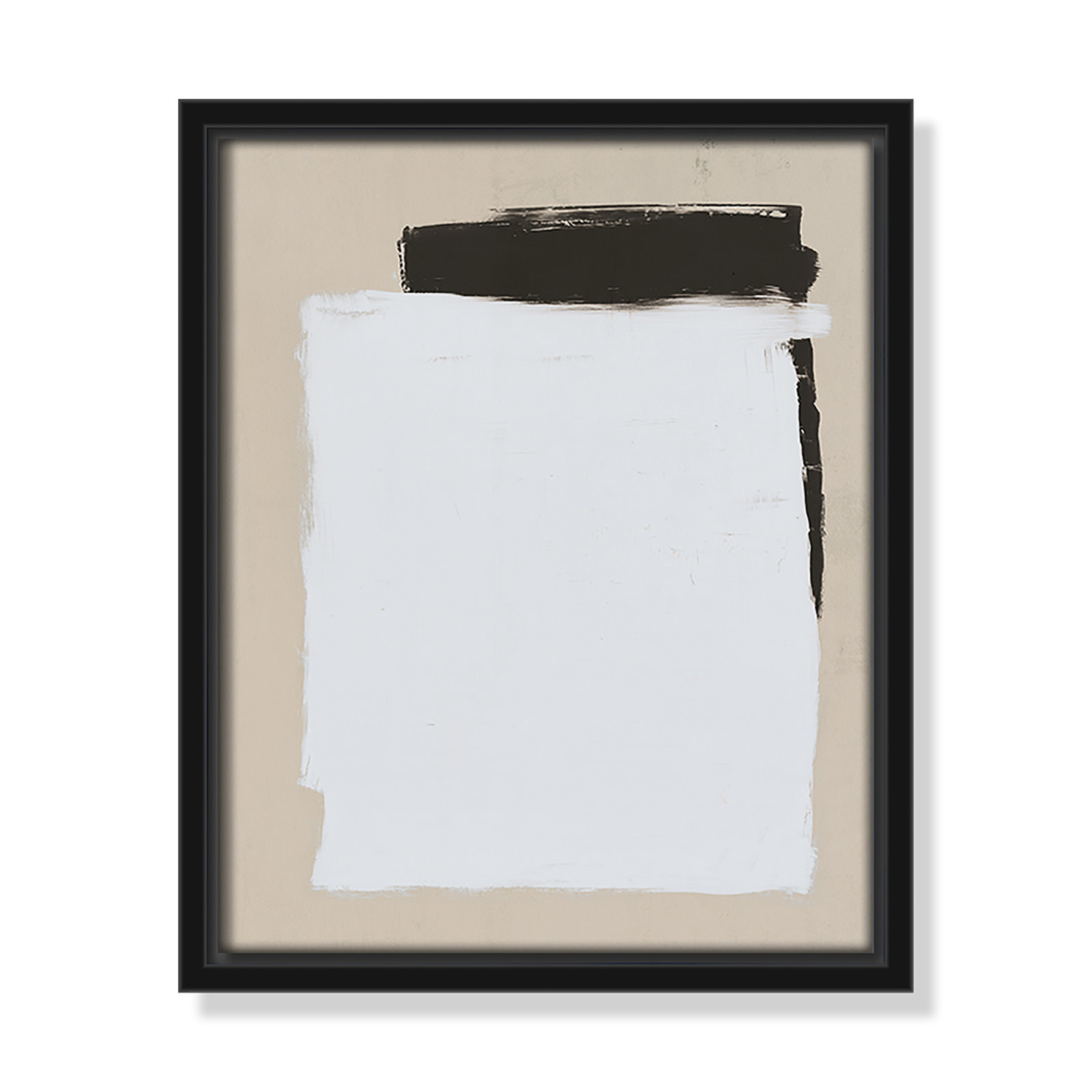 Two Mirrors, 11.5" H x 9.5" W, Framed Canvas, Black