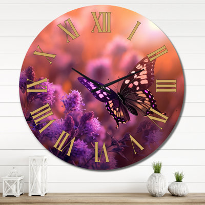 Horloge murale rose