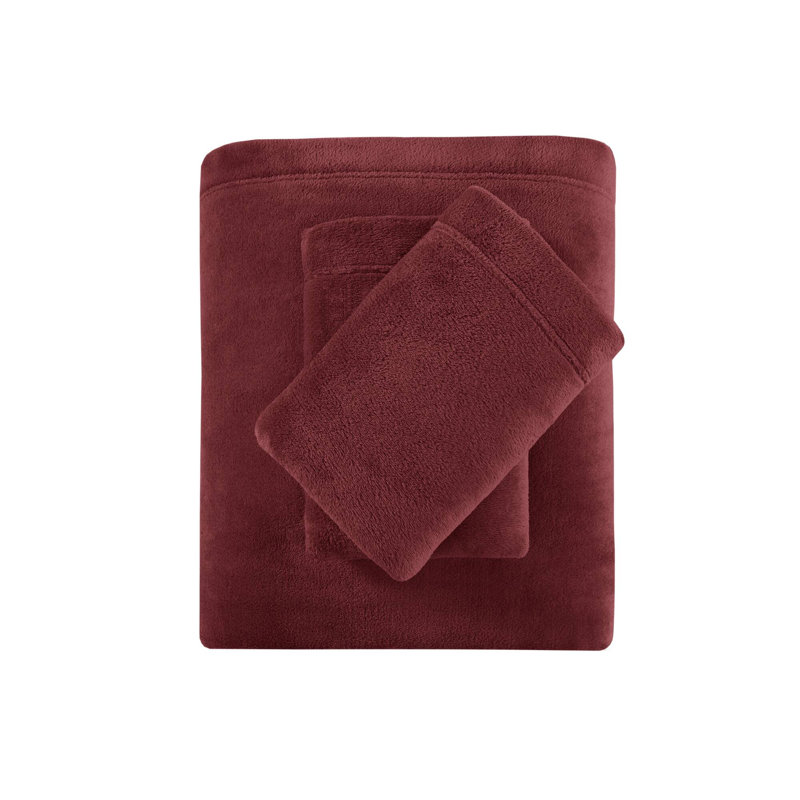Twin Burgundy Soft Plush Microfiber Sheet Set
