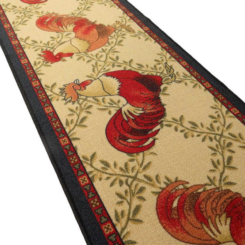 Tapis coq beige antidérapant à poils courts, Tapis de couloir 2 pi 2 po x 22 pi