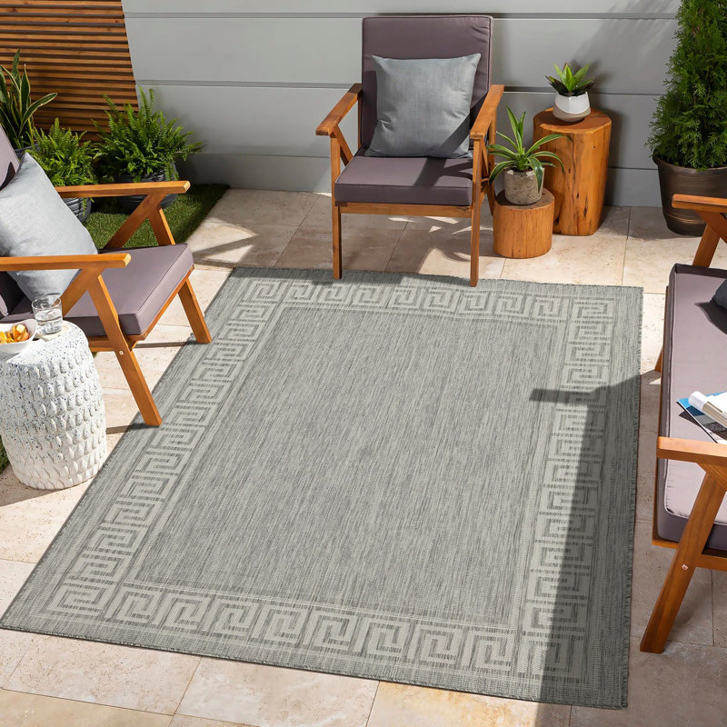 Sunshine Indoor/Outdoor Area Rug, Rectangle 7'10" x 10'3", Silver