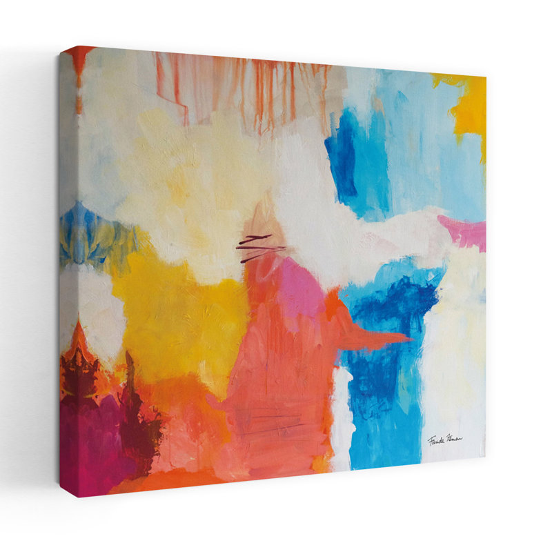 Style contemporain zen avec art abstrait bleu, H 18 po x l 18 po