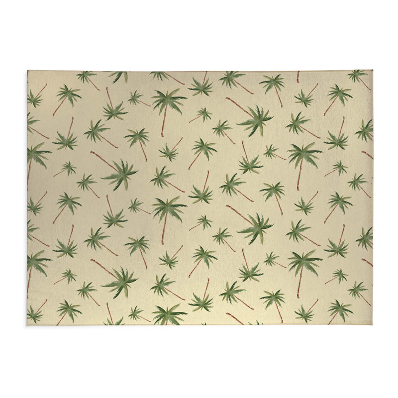 Tapis de bureau Summer Palms, L 60 po x P 84 po, Jaune
