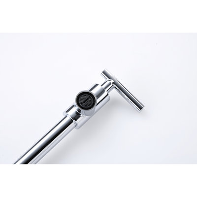 Kitchen Pot Filler Faucet, Wall Mount With Folding Arm, 360 Rotatable, Brass, , Double Handles To Optimize Water Usage, Corrosion Coating Spin, Surface, For Hassle- Operation, Finish