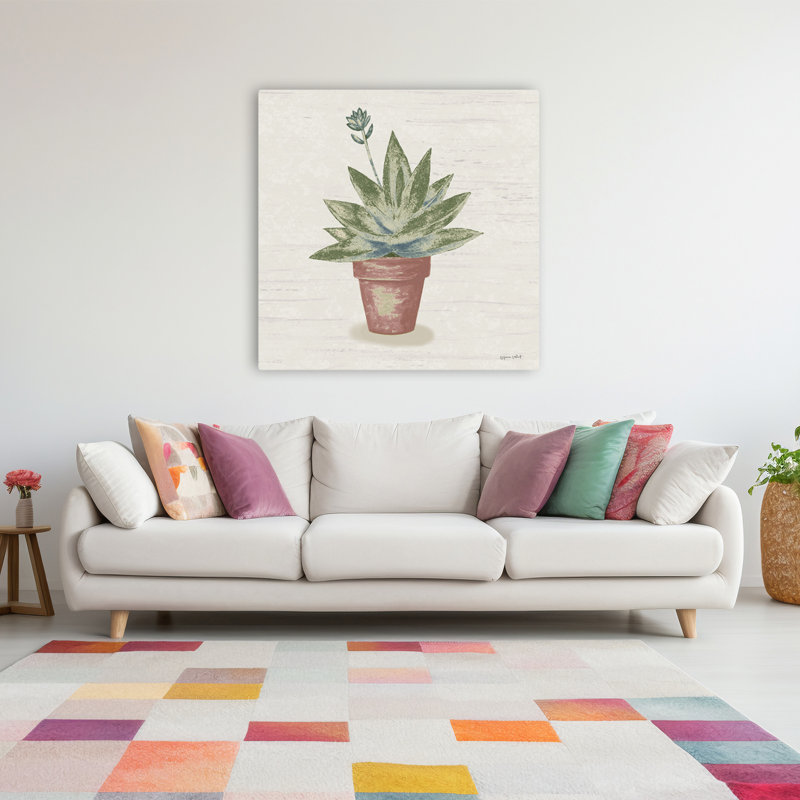 Blooming Succulent Ii, art contemporain, H 48 po x l 48 po