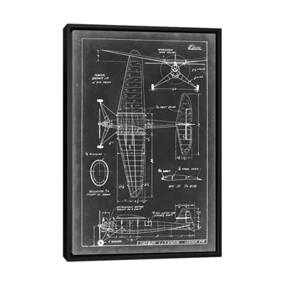 «Aeronautic Blueprint IV», reproduction d'art sur toile tendue