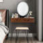Ensemble coiffeuse avec tabouret avec miroir Lachapelle-1108036044