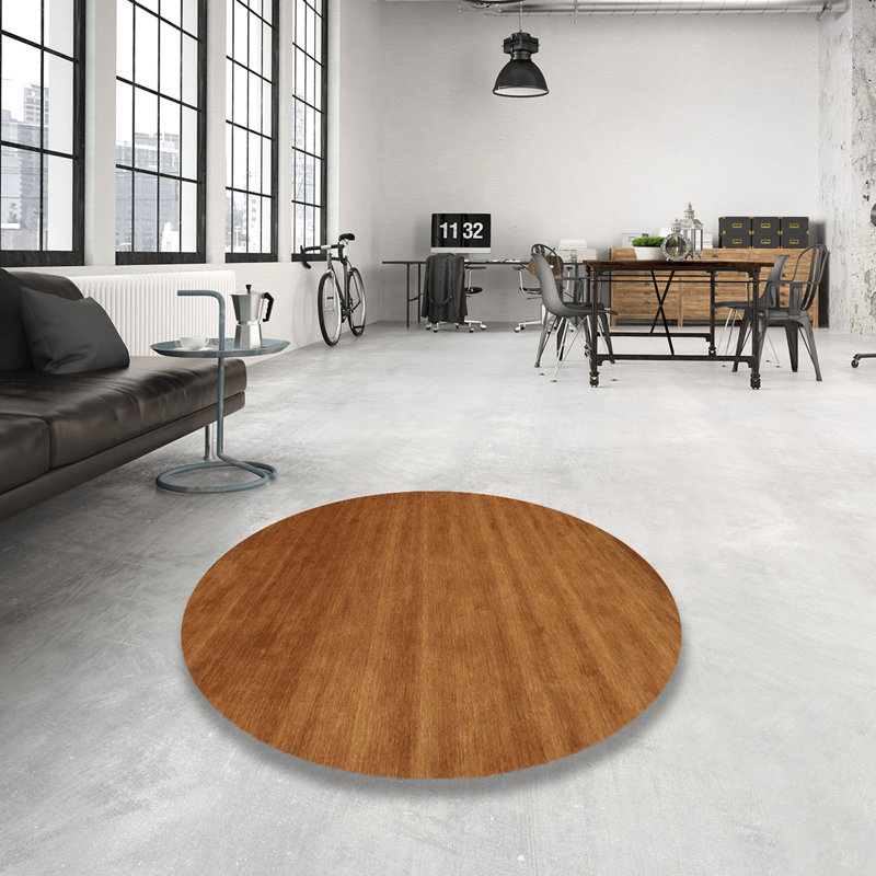 Tapis contemporain brun, Rond 3 pi