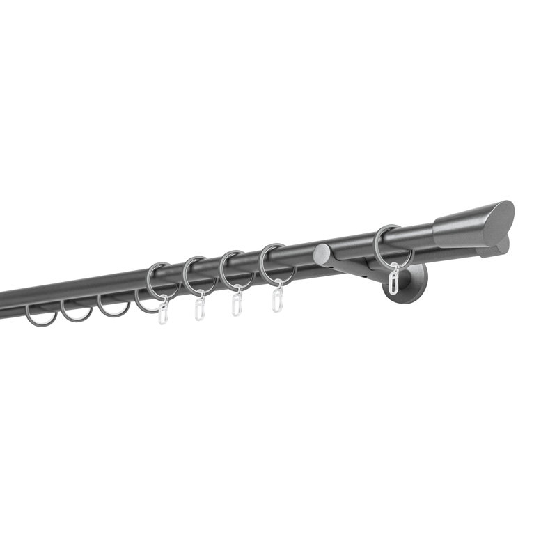 Curtain rod made to measure 20mm, 2cm H x 280cm W x 12cm D, Anthracite