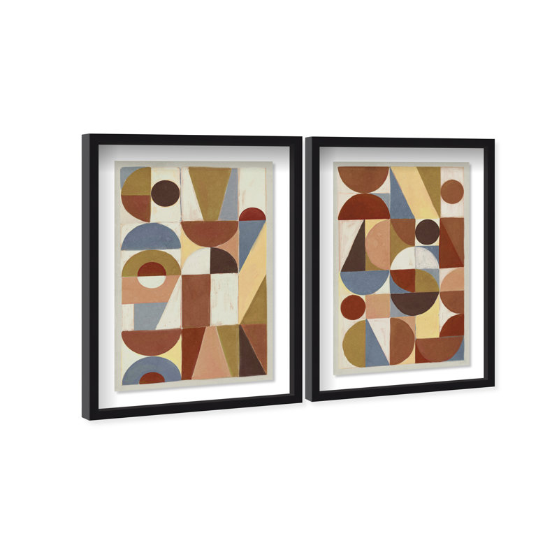 Tiled Set Set by Oliver Gal, 63"H x 43"W, Black Shadowbox