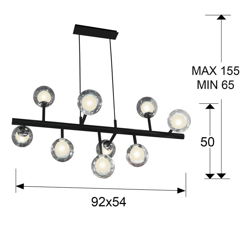 Geer 9 - Light Matte Black Kitchen Island Pendant