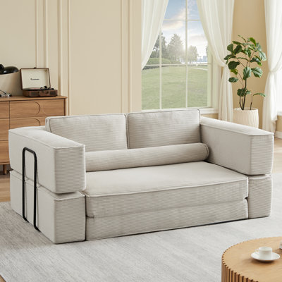 Grand canapé moderne en velours côtelé avec des combinaisons polyvalentes, parfait pour le salon et les réunions de famille