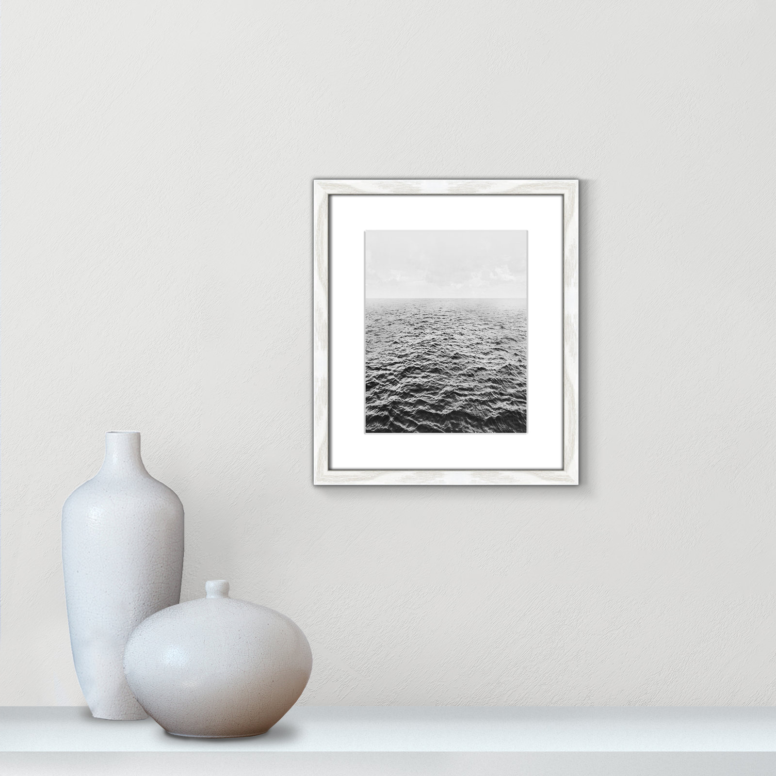 Anali "Rolling in" Print by Mike Calascibetta, 13" W x 15" H x 0.75" D, White Wood Grain