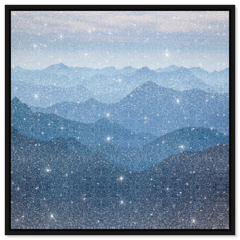 Blue Ridges II Print by Oliver Gal, 13" H x 13" W, Black Floater Frame
