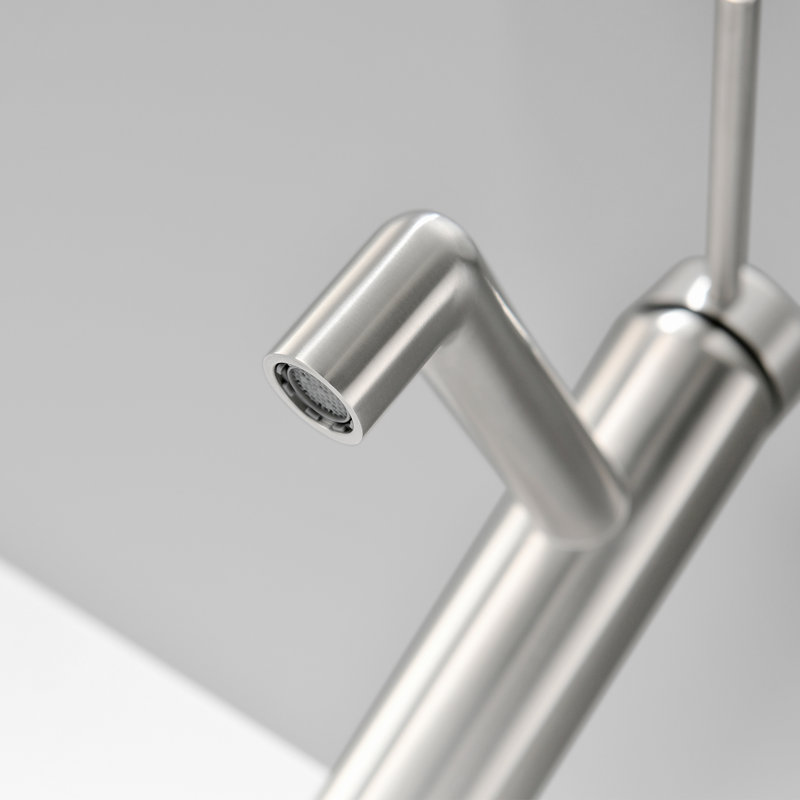 NO Single-handle Bathroom Faucet with Drain Assembly, Brushed Nickel