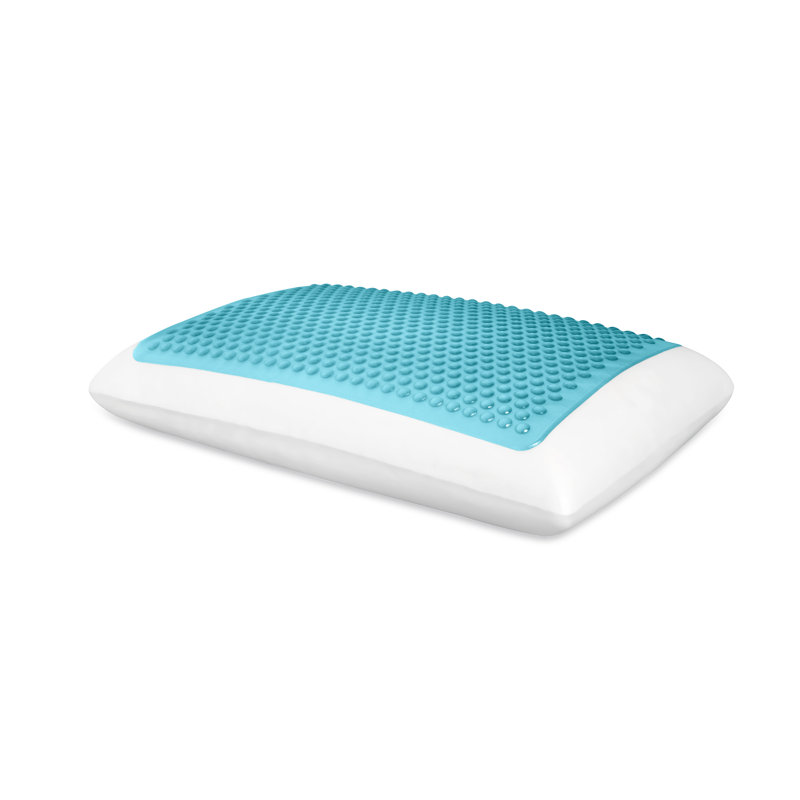 Queen Blue Bubble Gel Memory Foam Bed Pillow