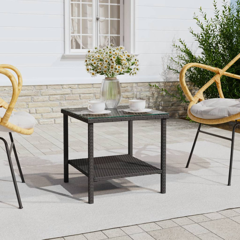 Shippensburg Square Outdoor Side Table , 45cm cm W 45cm cm D, Black