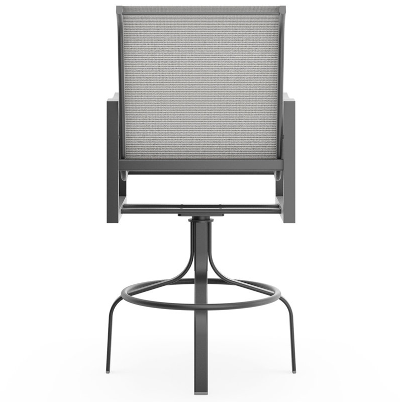 Tabouret de bar pivotant à dossier bas - Sling régulier, Martinique, Brun châtaigne