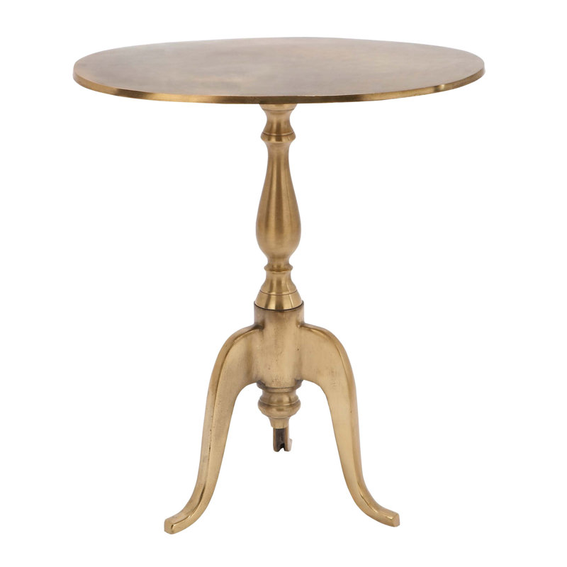Aluminum Small Accent Table 19" x 12" x 21", Gold