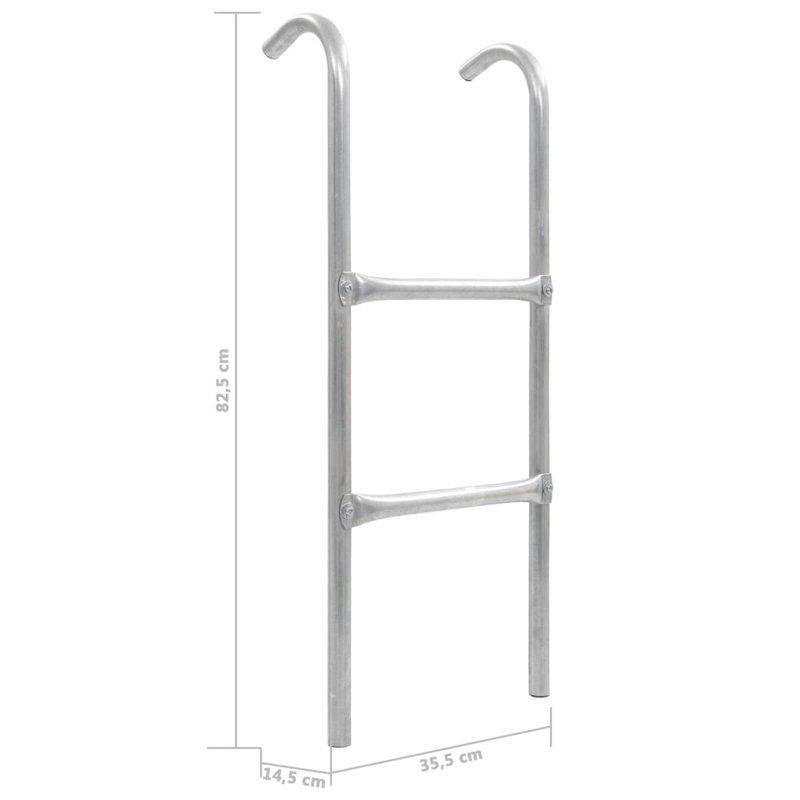 Penrith 2-step Trampoline Ladder Silver Steel 72cm (suitable for 65cm high)