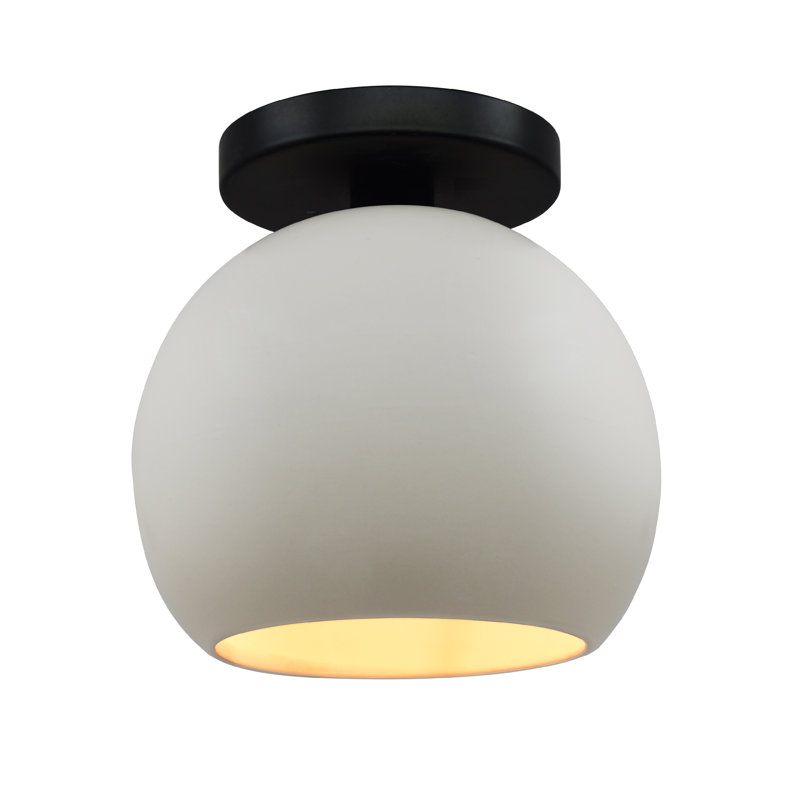 Plafonnier semi-encastré Radiance, H 9 po x l 10 po x P 10 po, Blanc mat / or champagne / nickel brossé, Noir mat
