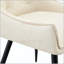 Ensemble de 4 chaises de salle à manger en similicuir blanc cassé avec texture en maille dorée et pieds sablés noirs pour une élégance moderne