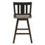 2 chaises pivotantes à 360 degrés pour hauteur comptoir - 2 sièges de salle à manger en bois d'hévéa massif gris-noir