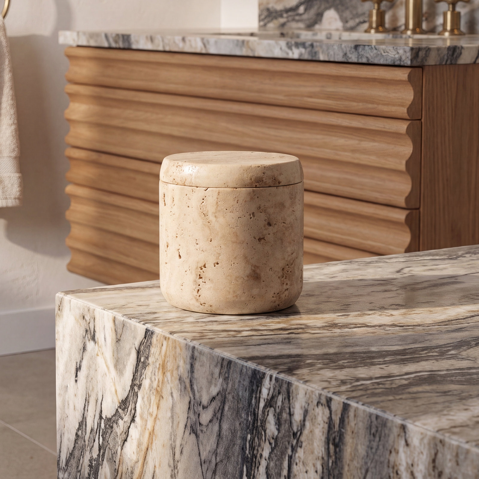 Austin Marble Bathroom Storage Container