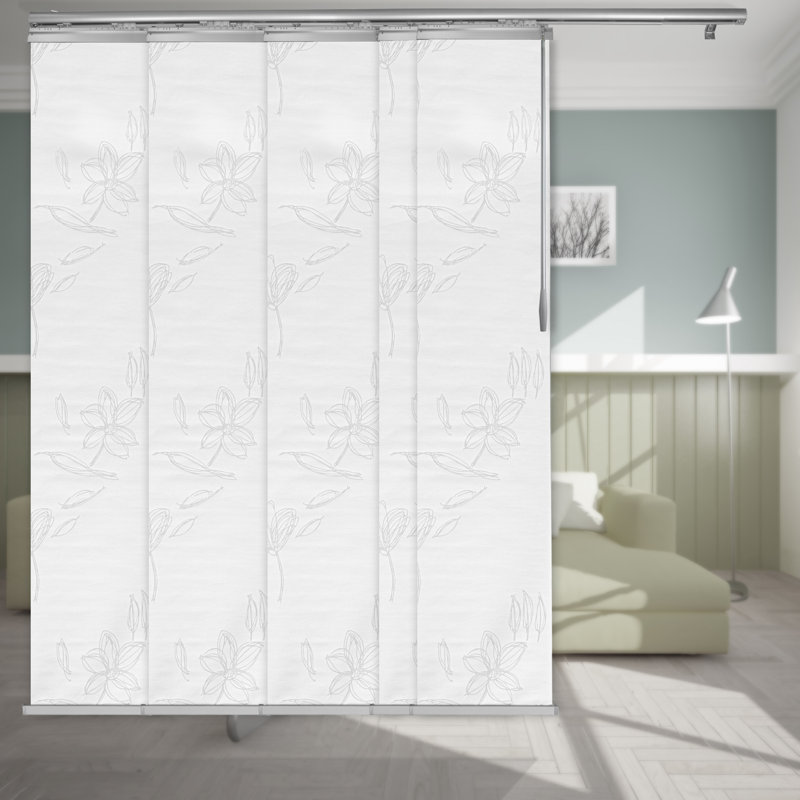 Semi Sheer Vertical Blind, Satin Nickel