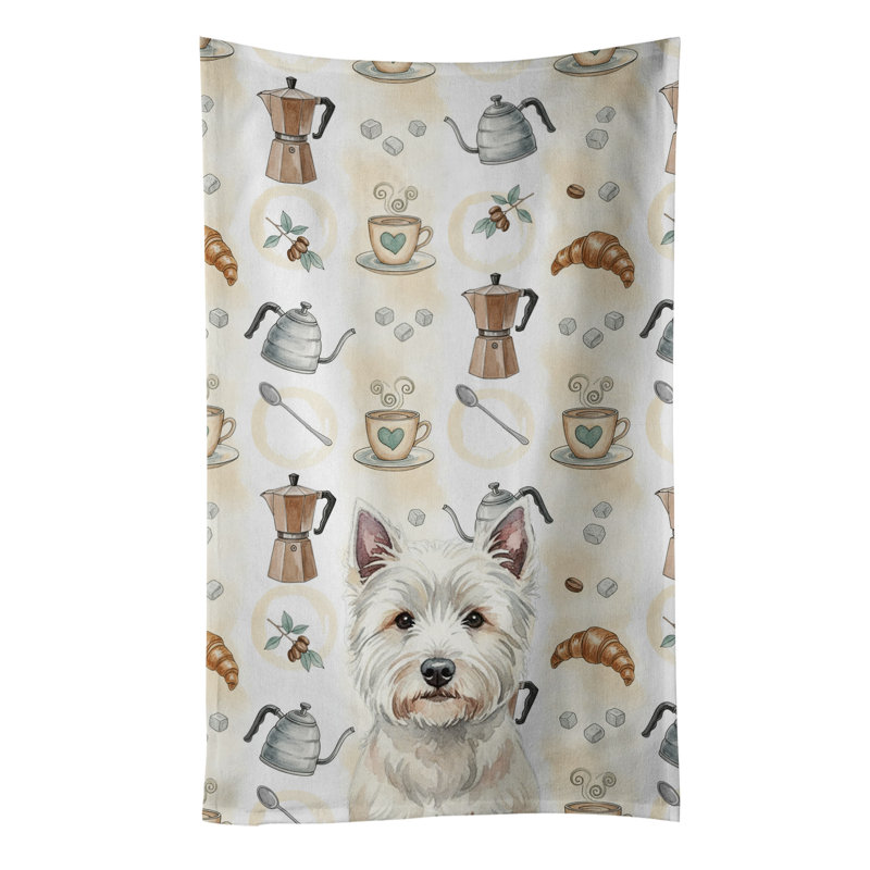Westie Coffee Bar Kitchen Towel, Westie