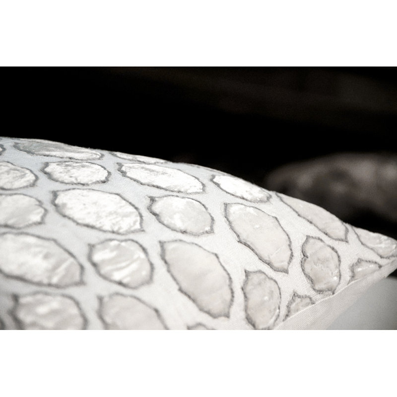 Tile Geometric Throw Pillow, White Gray