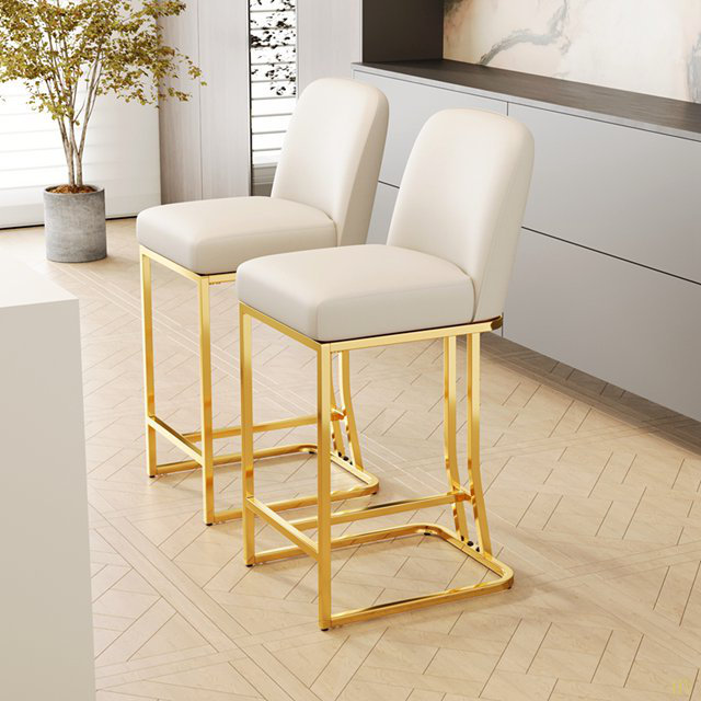 Ensemble de 2 chaises de bar de style moderne avec une conception simple, des tabourets hauts confortables au design créatif et des chaises de salle à manger flexibles convenant aux bars, aux restaurants ou aux comptoirs de cuisine