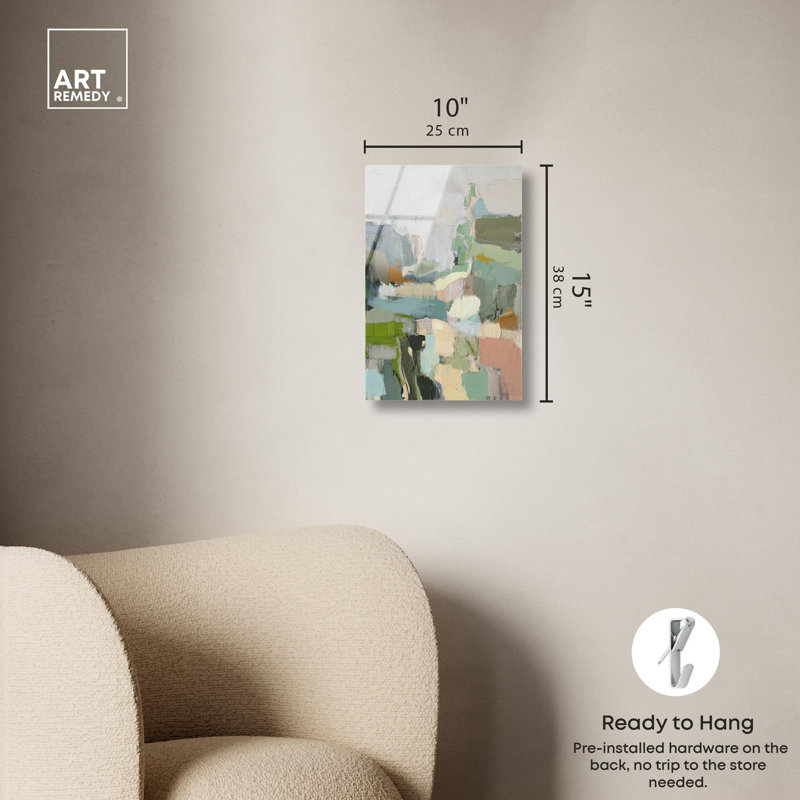 Décoration murale verte imprimée en acrylique Aqua Green Genesis par Art Remedy, H 15 po x l 10 po