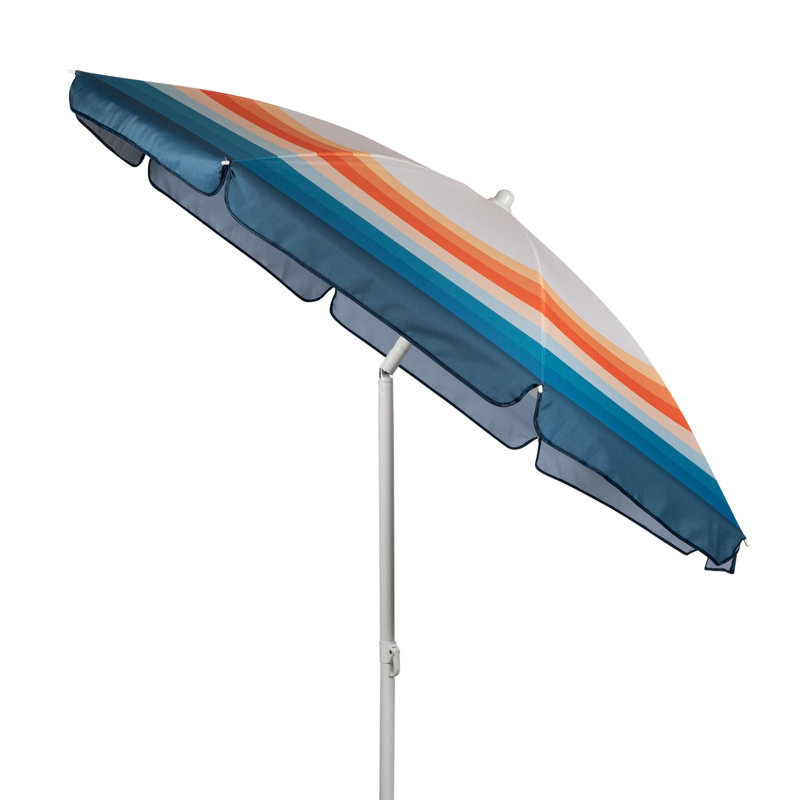 Chaise de plage avec parasol Edwin, Rayures Phoenix