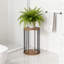 Support pour plante moderne Mid-Century avec plateau rond en bois, support pour plante d'intérieur en métal robuste et table de présentation pour le salon et la chambre à coucher