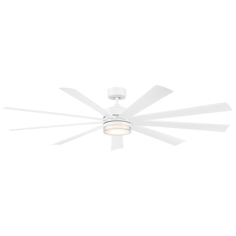 Wynd XL 9 - Blade Outdoor/ Indoor Smart Ceiling Fan with Remote Control and LED Light Kit Included, Works With Alexa and iOS / Android App