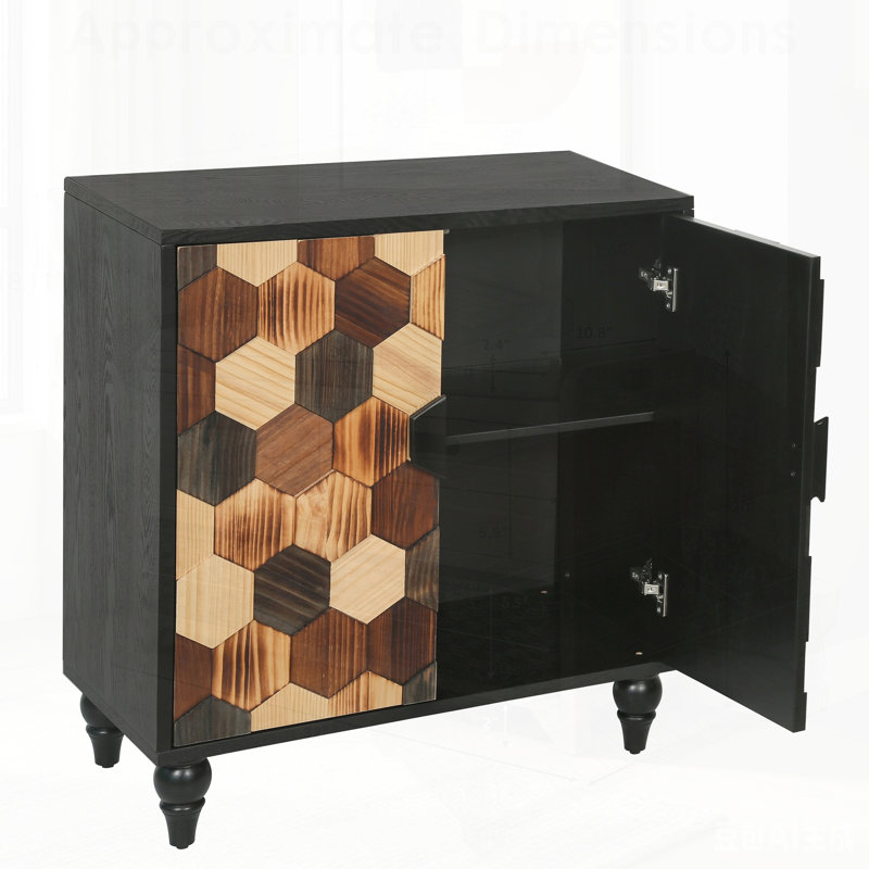 Élégant buffet à motif en nid d'abeille, armoire d'appoint moderne pour un rangement et une décoration améliorés