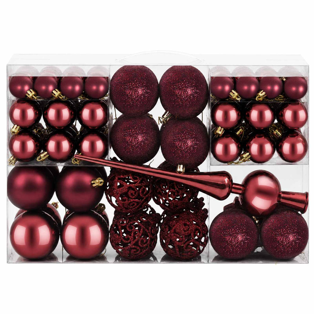 Vidaxl Christmas Ball Set 111 Pcs Wine Red 6 Cm Polystyrene - Image 3