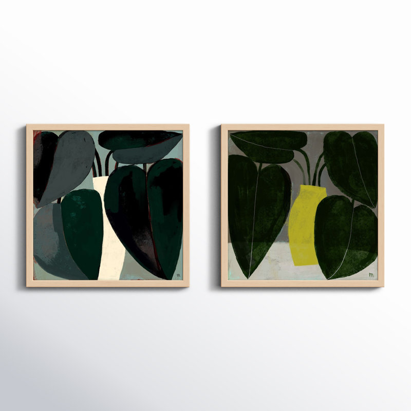 Plant Set Of 2 Painting by Studiom, 16" H x 16" W, Brown