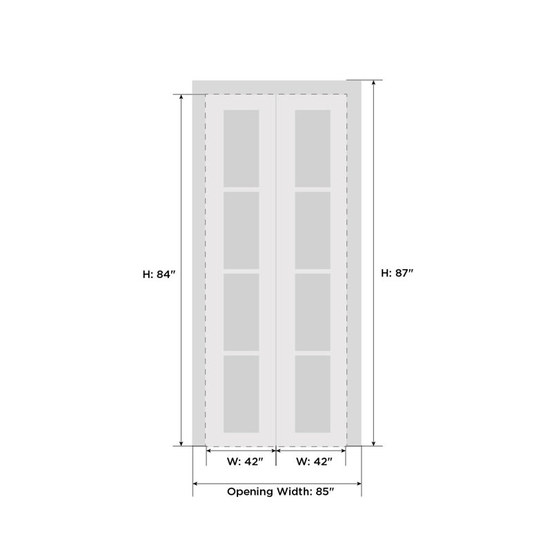 Portes coulissantes pliantes pour garde-robe - ESSENTIEL 8001 - Ensemble de quincaillerie robuste pour moulures à moulures - Portes de garde-robe en bois massif