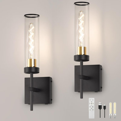 Battery Operated Wall Sconce With Remote Control - 10400Mah Rechargeable Battery, 150 Hours Runtime, Infinitely Dimmable, Wireless Wall Lights For Bedroom, Living Room, Hallway, No Wiring Needed
