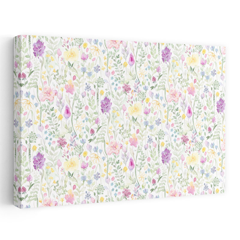 Contemporary Art Delicate Modern Abstract Nature Summer Wall Art 1 Piece Wrapped Canvas Wall Art, 60.96 cm H x 91.44 cm W